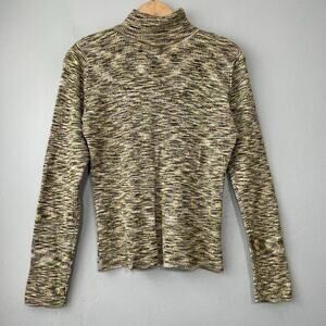 JH Collectibles Size Medium Ribbed Knit Turtleneck Sweater Striped Y2K Retro 70s